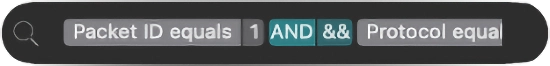 Toolbar filter with token pills